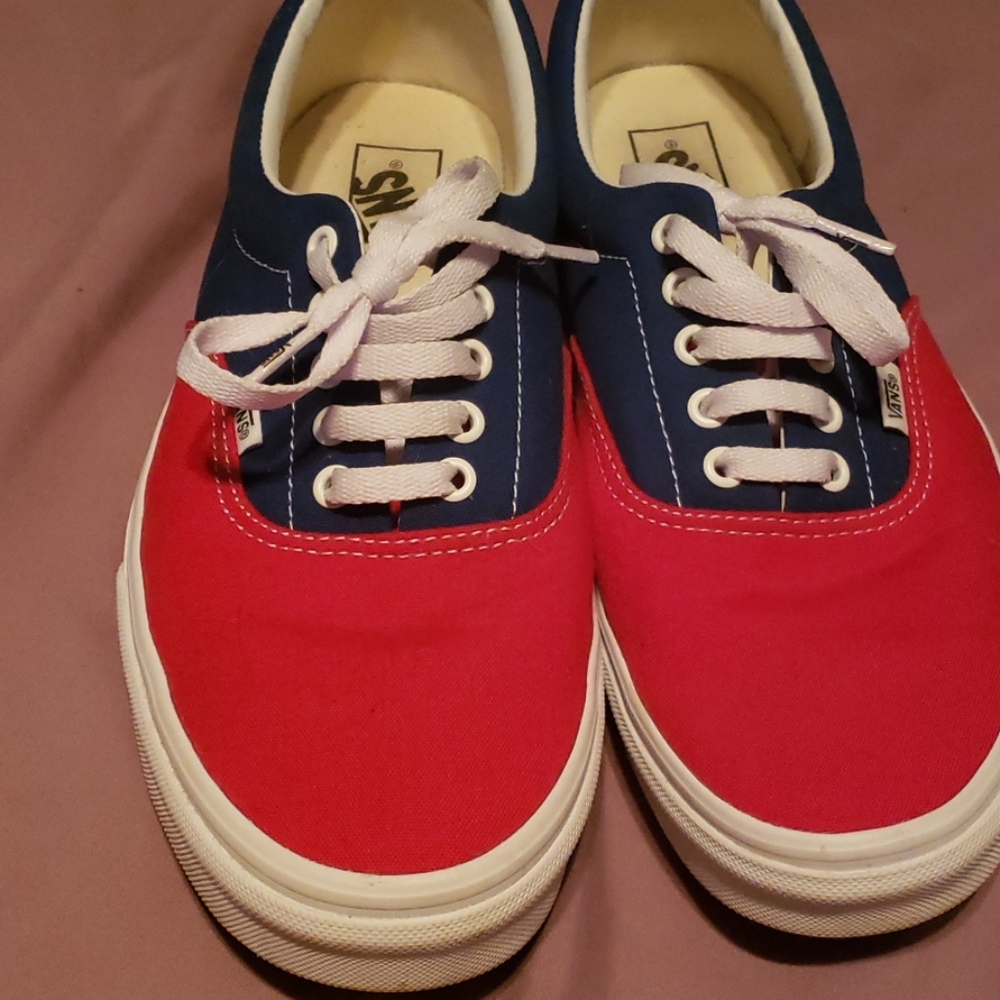 Reb and blue mens Vans